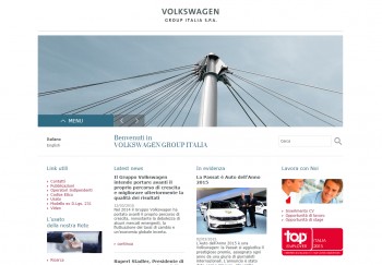 L'homepage del nuovo sito Volkswagen